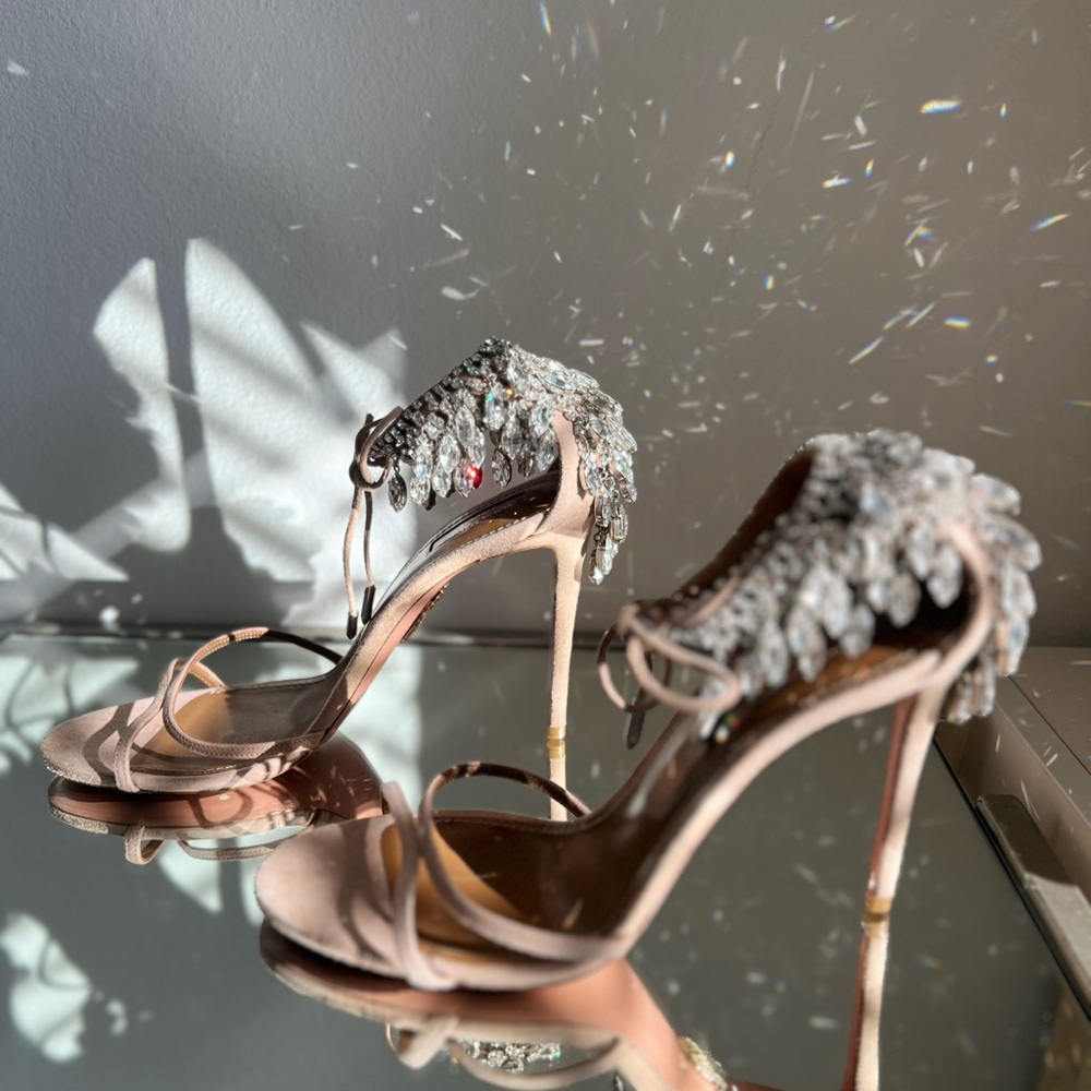 New AQUAZZURA Eden suede sandals 40.5 - Picture 13 of 17